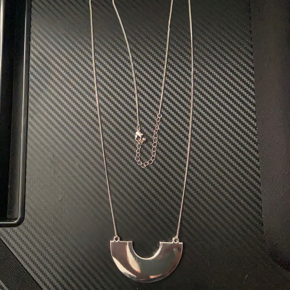 Long Silver Statement Necklace